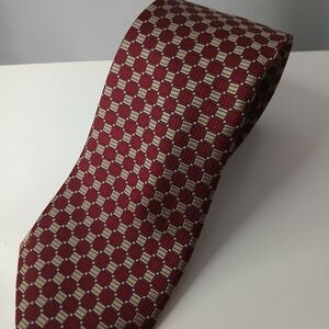 Elegant Burgundy and Silver Men's Tie